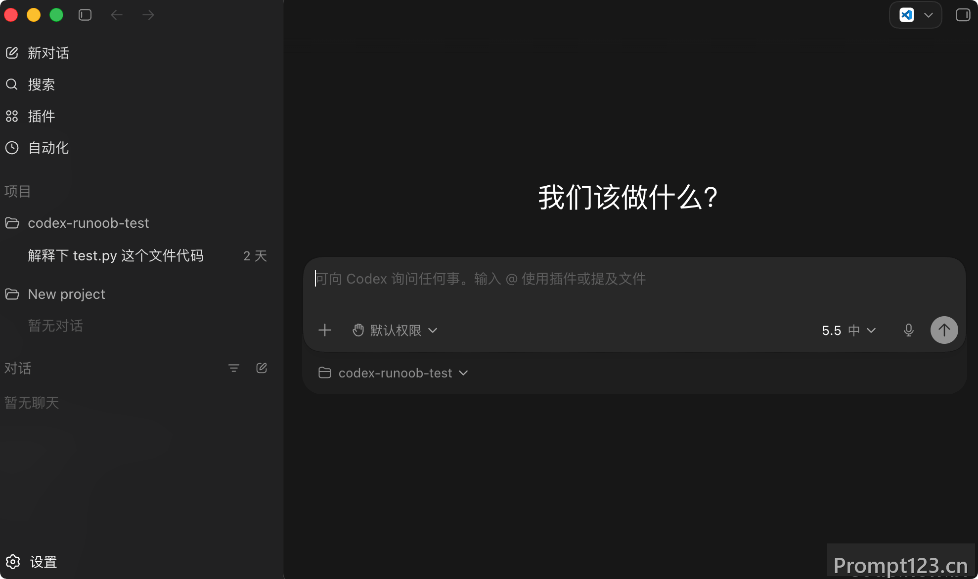 Codex App 界面说明