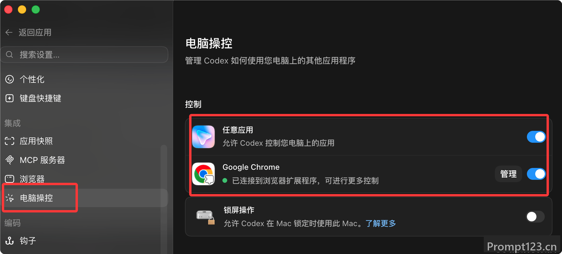 Codex 电脑操控